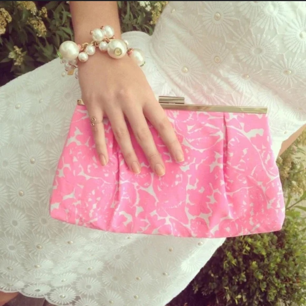 Lilly Pulitzer Pink and White Clutch